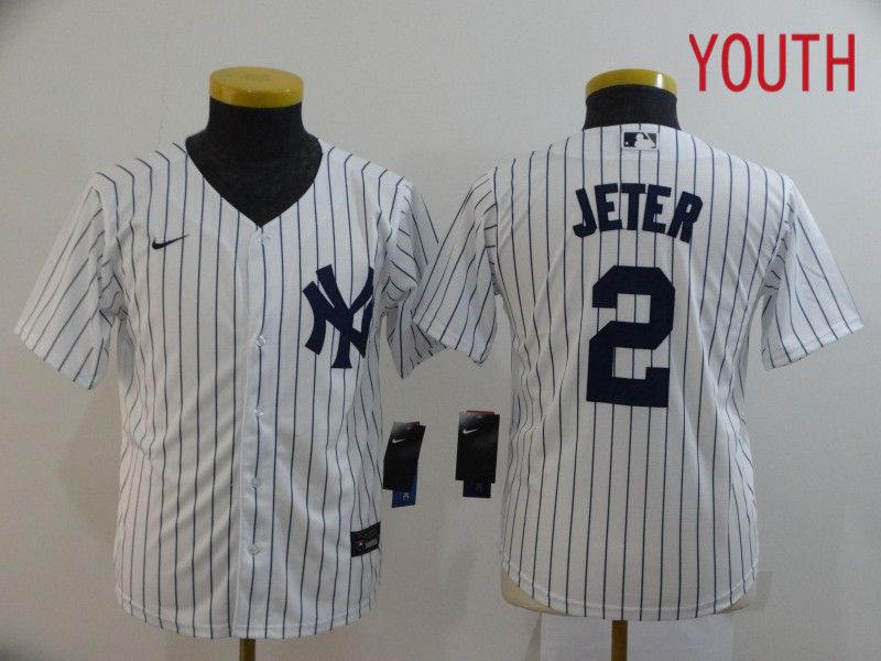 Youth New York Yankees #2 Jeter White Nike Game MLB Jerseys->new york yankees->MLB Jersey